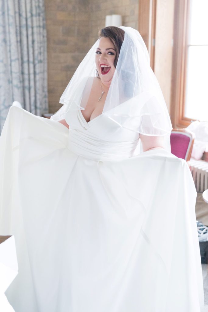 bride in white drees veil south lodge hotel horsham west sussex oxford wedding photographer