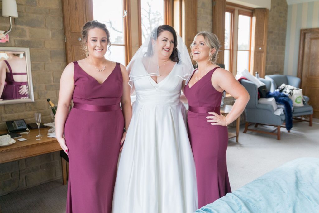bride with bridesmaid south lodge hotel horsham west sussex oxford wedding photographer