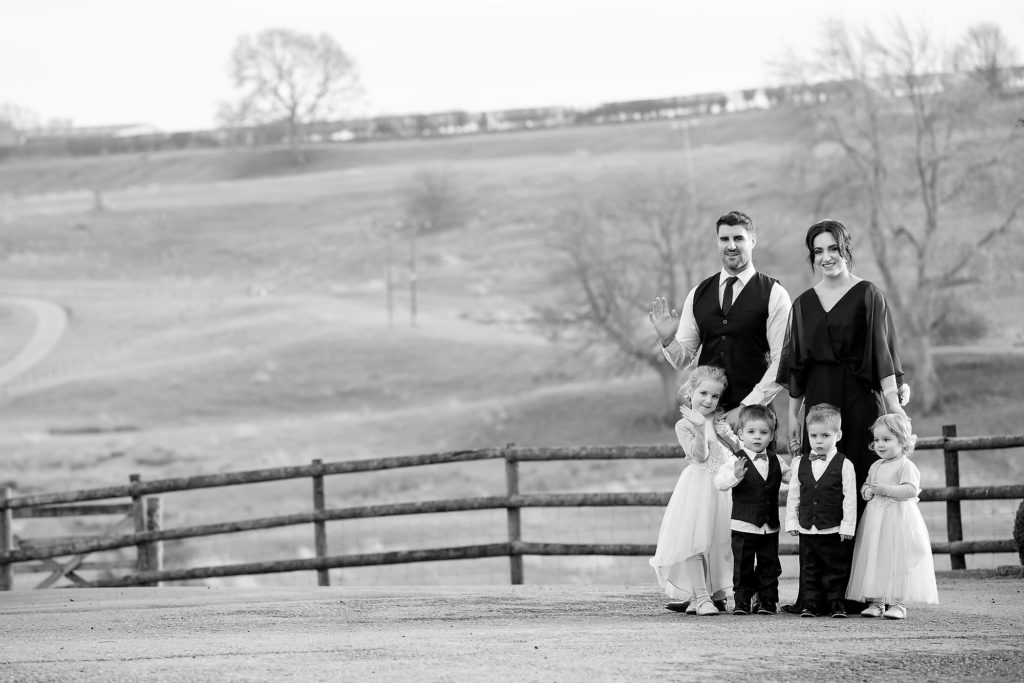 84 bridesmaids pageboys groomsman traditional portrait kingscote barn oxfordshire wedding photographers