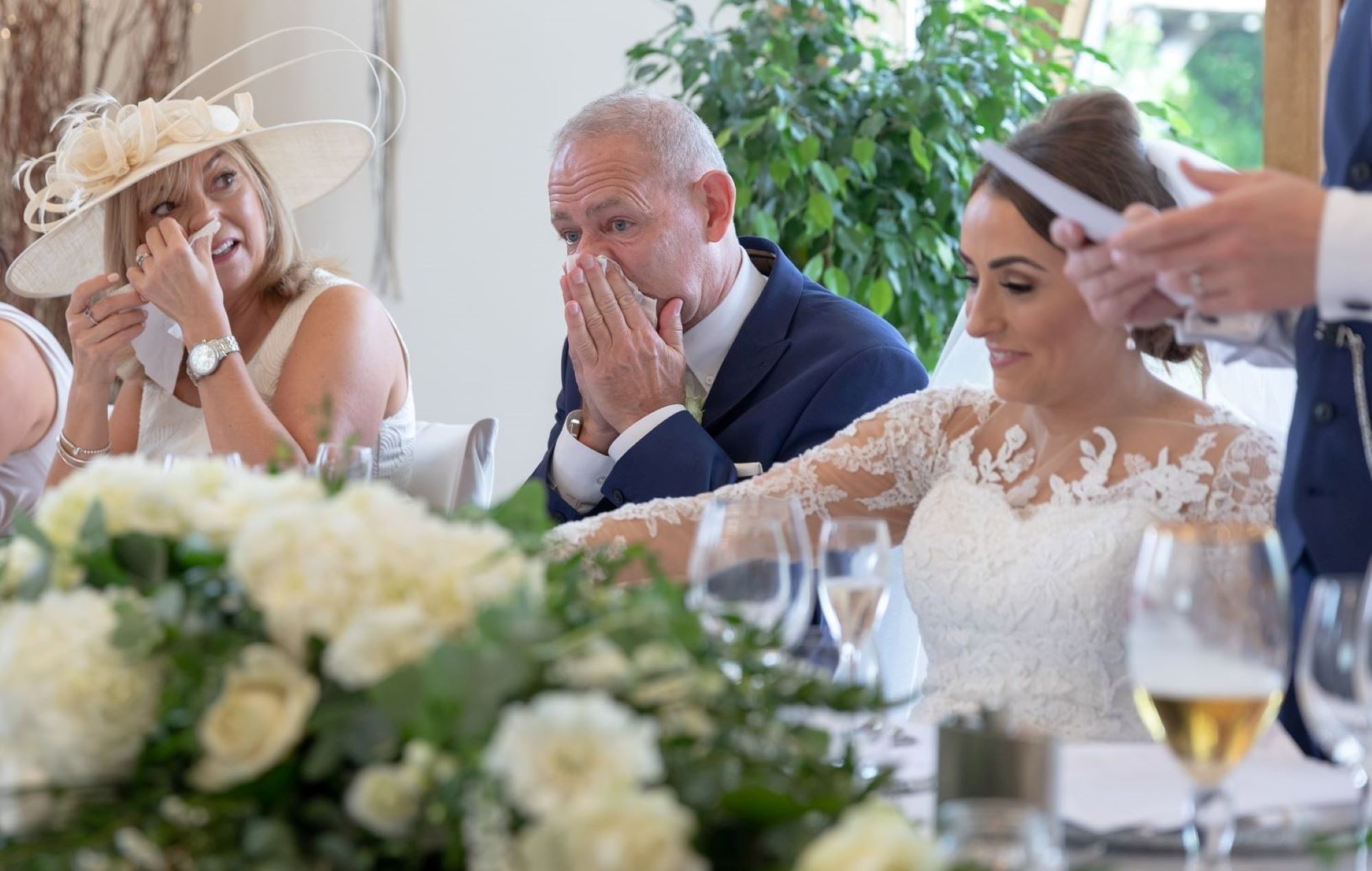 13 tearful mother and father of the bride dinner reception mythe barn luxury venue leicestershire oxfordshire wedding photography