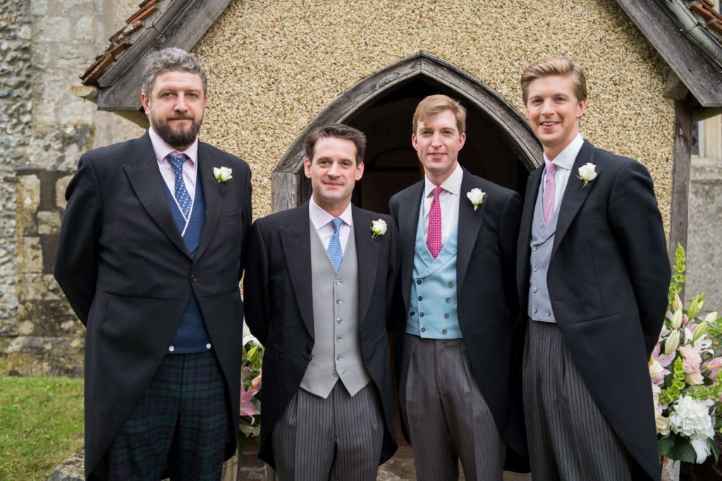 groom groomsmen before ceremony church of st michael aston tirrold oxfordshire oxford wedding photographers