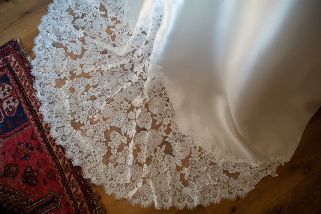 11 gown lace detail bridal prep pauntley court gloucester oxfordshire wedding photographers