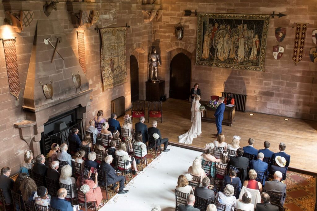 002 bride groom exchange vows peckforton castle ceremony cheshire oxford wedding photographers