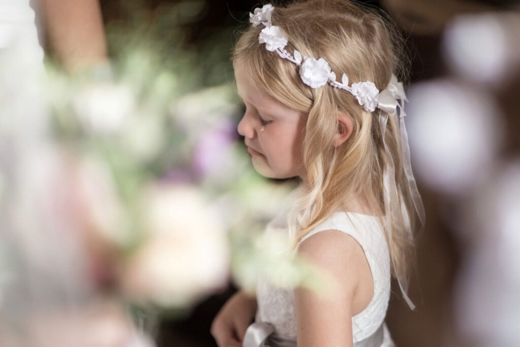 21 tearful flowergirl tarporley cheshire oxfordshire wedding photography
