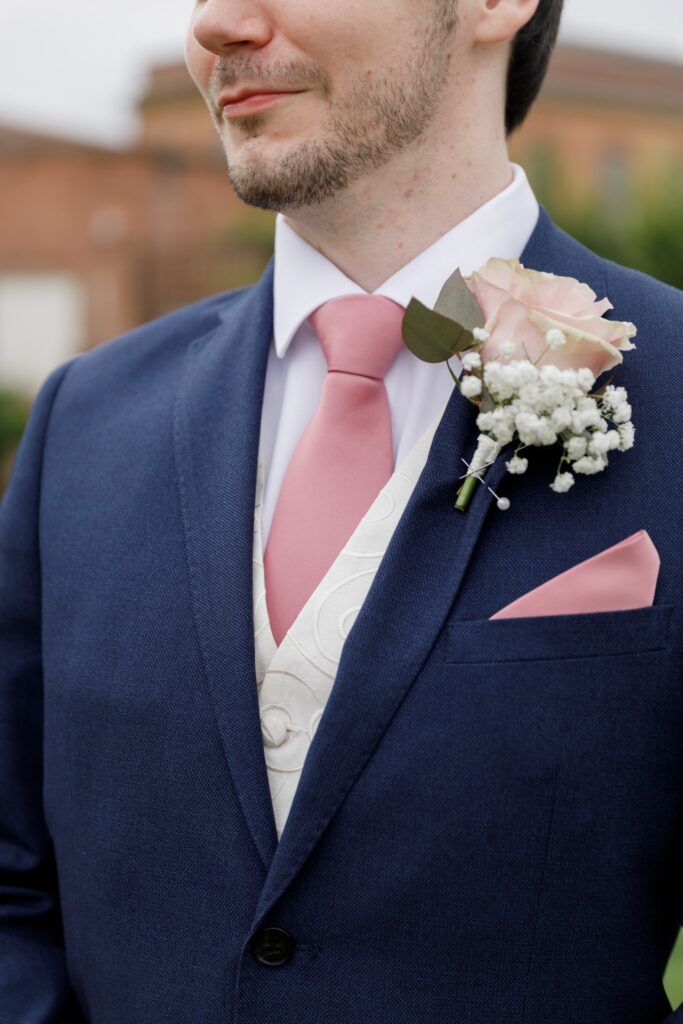 26 grooms floral lapel corsage stanbrook abbey worcestershire oxfordshire wedding photographer