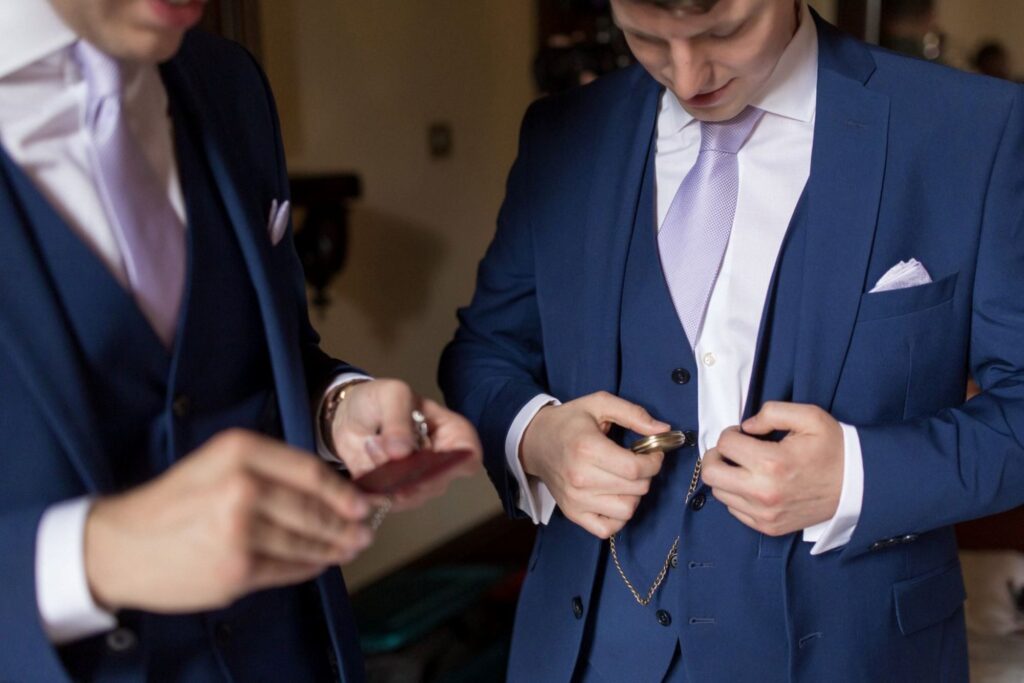 31 groom groomsman fasten pocket watches tarporley cheshire oxfordshire wedding photography
