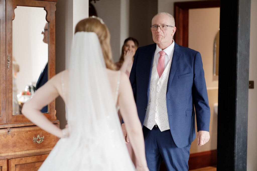 32 father of bride first look bridal prep callow end worcester oxfordshire wedding photographer