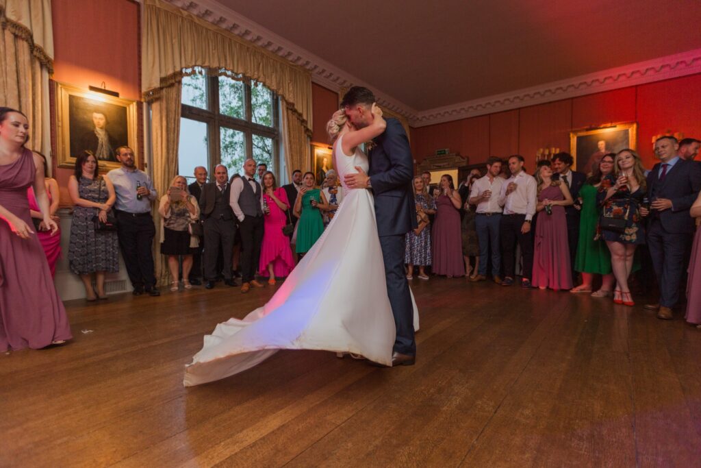guests watch first dance holdenby house northampton oxford wedding photography