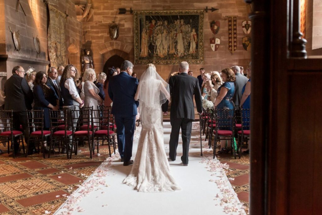 53 bride enters marriage ceremony tarporley cheshire oxfordshire wedding photography