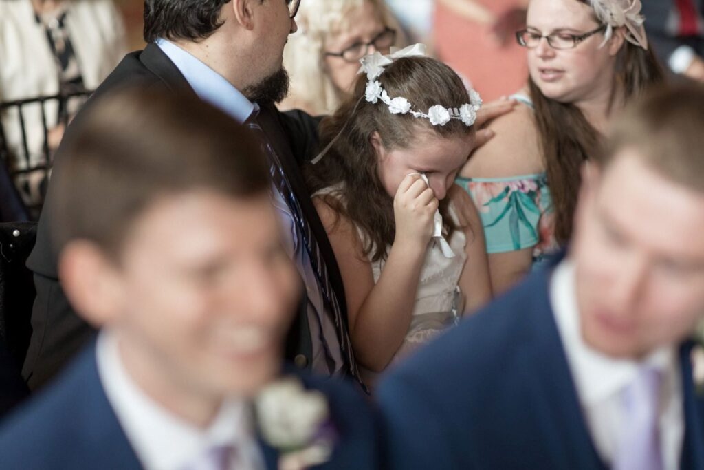 76 flowergirls happy tears marriage ceremony tarporley cheshire oxfordshire wedding photographer