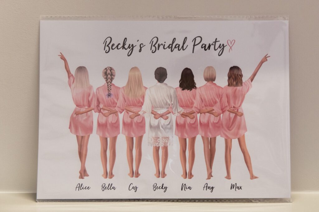 31 brides bridal party card tortworth court gloucestershire oxfordshire wedding photography
