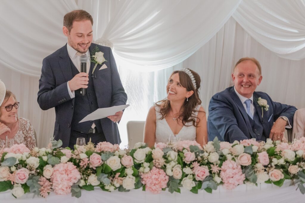 112 top table guest hear grooms speech kimpton fitzroy london hotel oxfordshire wedding photographer