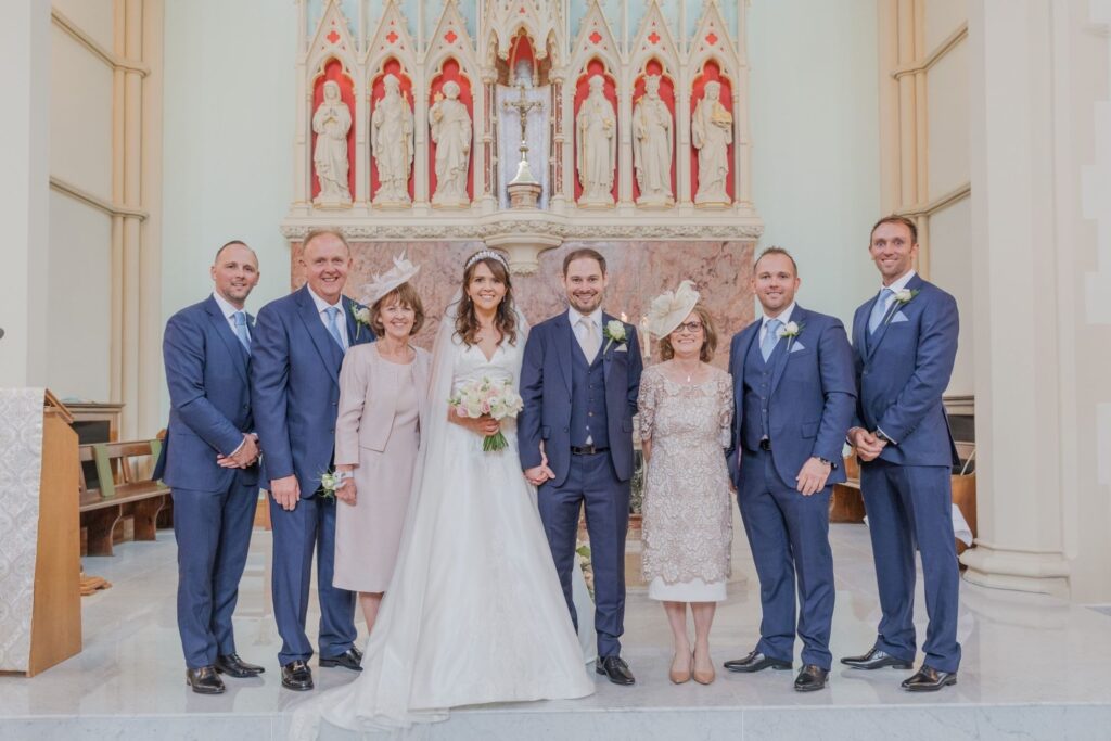 60 bridal party alter portrait st peter in chains church london oxford wedding photographer