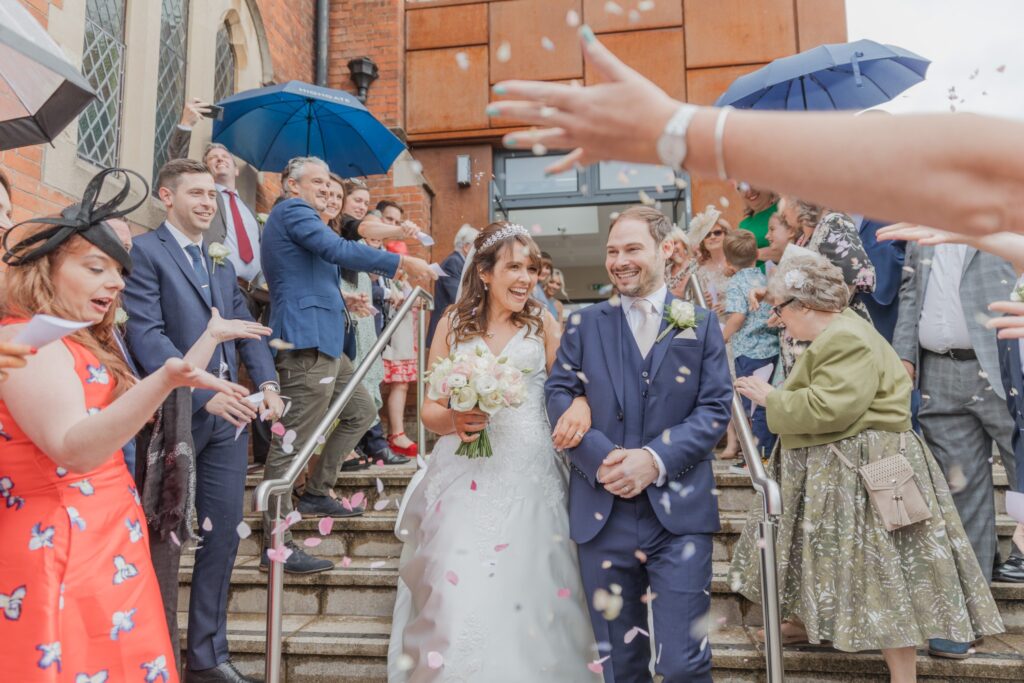 62 bride grooms confetti shower st peter in chains church north london oxford wedding photography