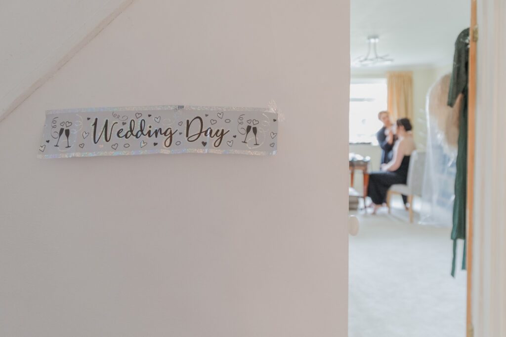 01 wedding day sign oxford city centre ceremony s r urwin photographer oxfordshire
