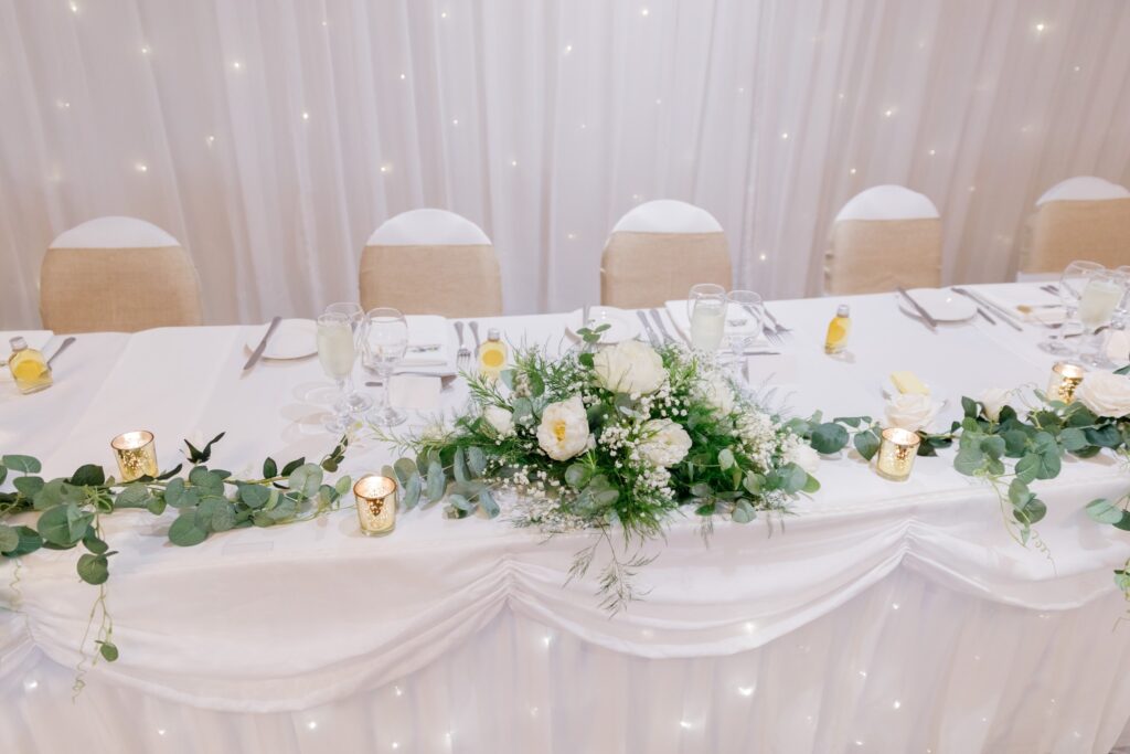 63 top table foral arrangements horsley lodge golf club reception derby oxfordshire wedding photography