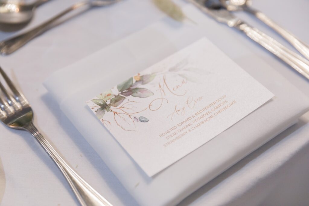 64 table menu card horsley lodge golf club reception derbyshire oxford wedding photographer