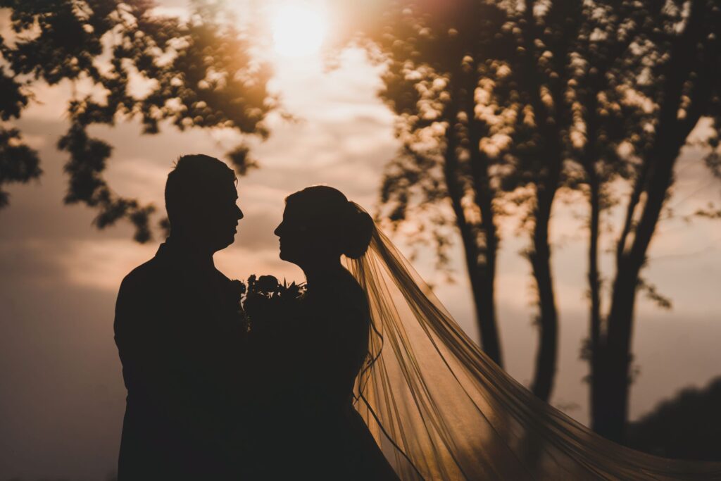 112 bride grooms romantic sunset moment thorganby venue grounds north yorkshire oxfordshire wedding photographers