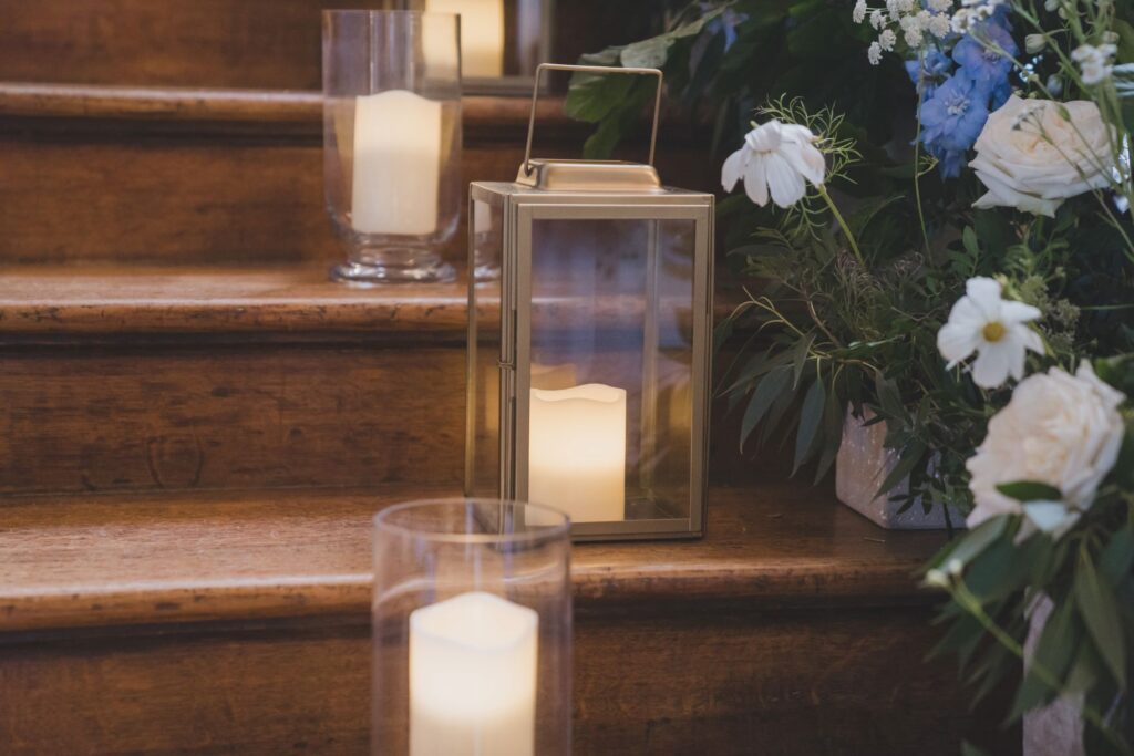 47 decorative candles thorganby venue yorkshire oxfordshire wedding photographer
