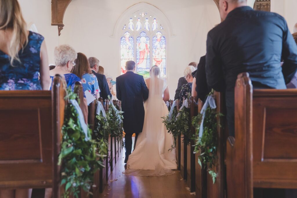 67 guests watch bride walk down aisle thorganby venue ceremony north yorkshire oxfordshire wedding photographers