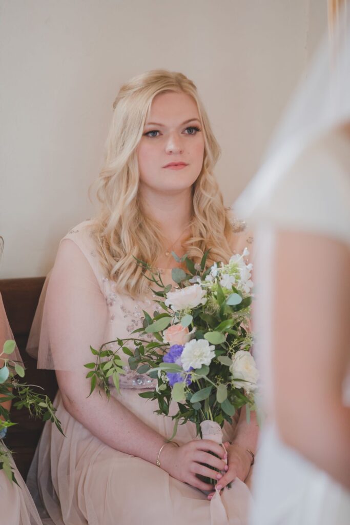 78 bridesmaid watches marriage ceremony thorganby north yorkshire oxfordshire wedding photographer