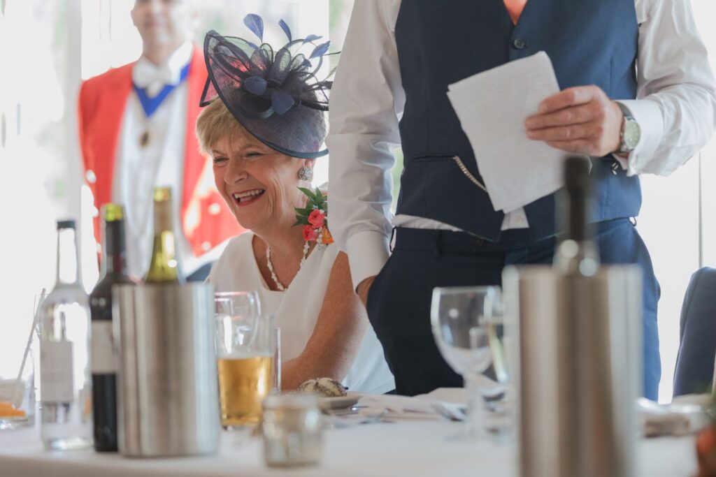 87 laughing mother of bride hears top table speech kings langley reception watford oxford wedding photography