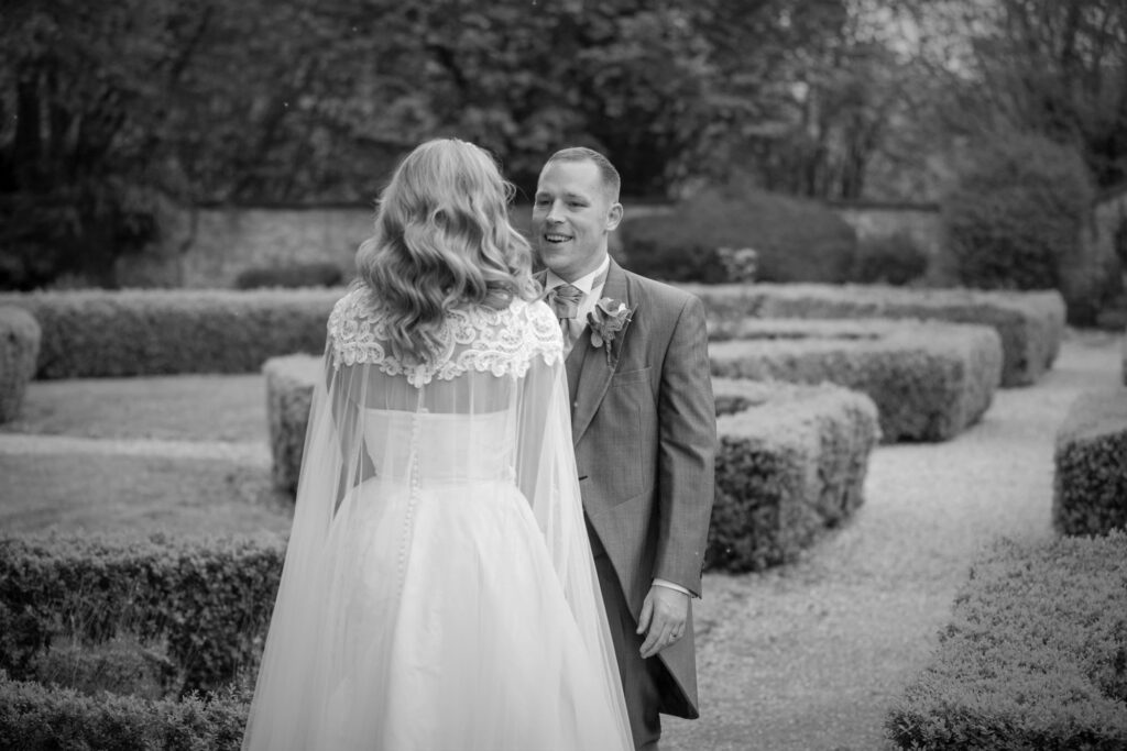 129 groom meets bride ihg hotel formal gardens sandford oxford oxfordshire wedding photographers