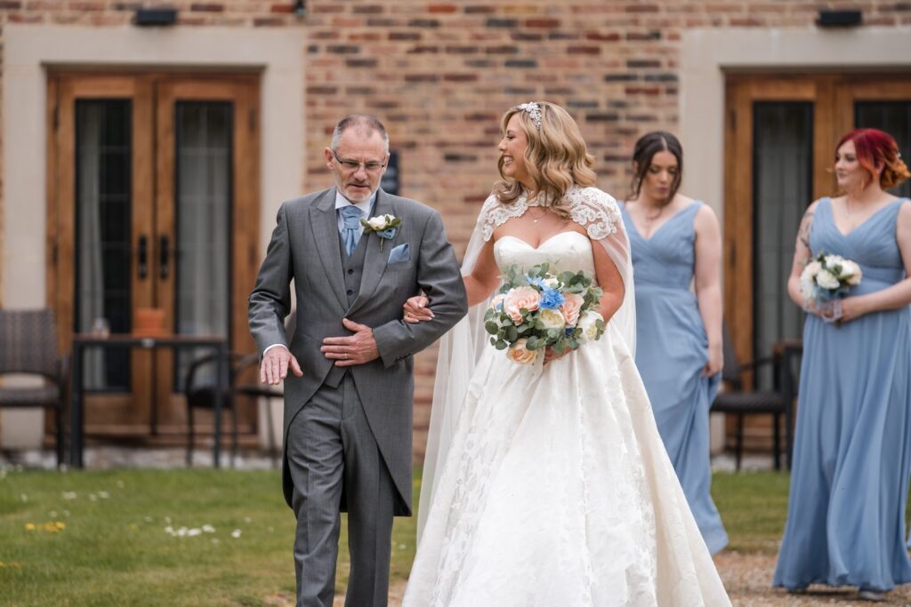 55 father of bride escorts daughter ihg hotel outdoor ceremony sandford oxford oxfordshire wedding photographer