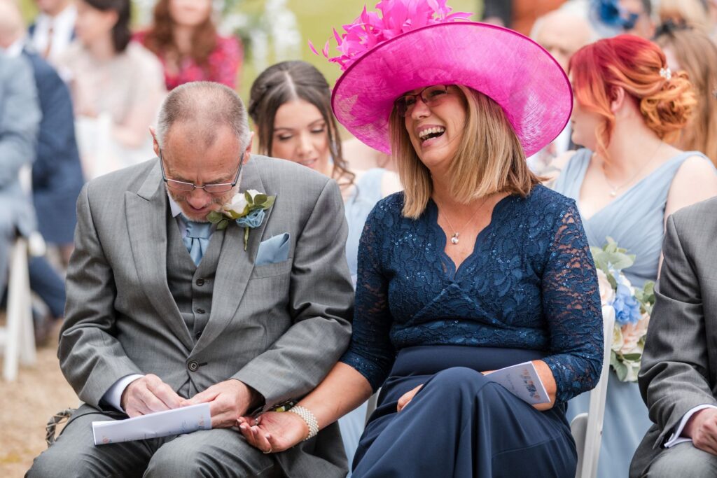 78 laughing mother of bride ihg hotel outdoor ceremony sandford oxford oxfordshire wedding photographer