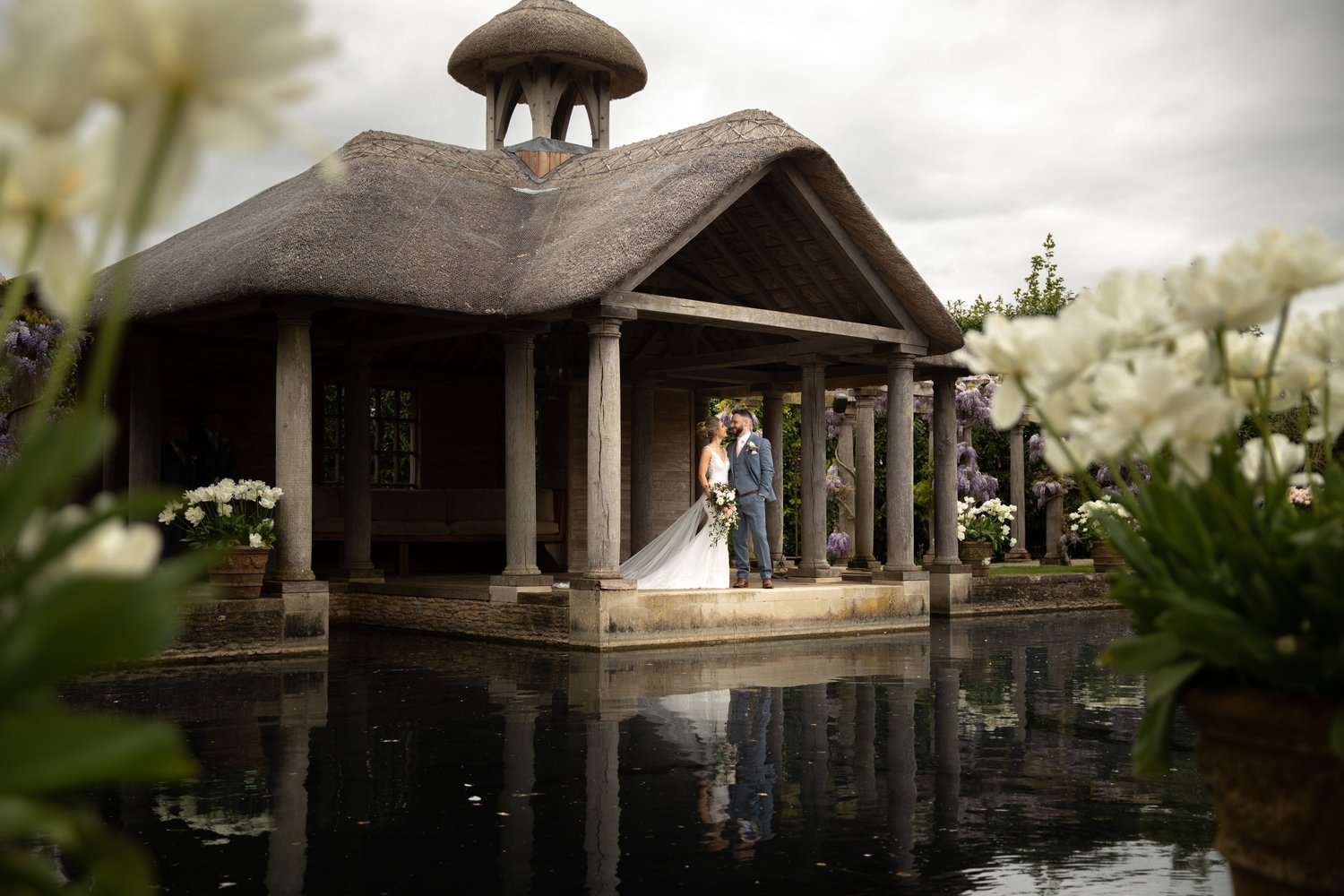 87 bride grooms romantic waterside moment euridge manor chippenham wiltshire oxfordshire wedding photography
