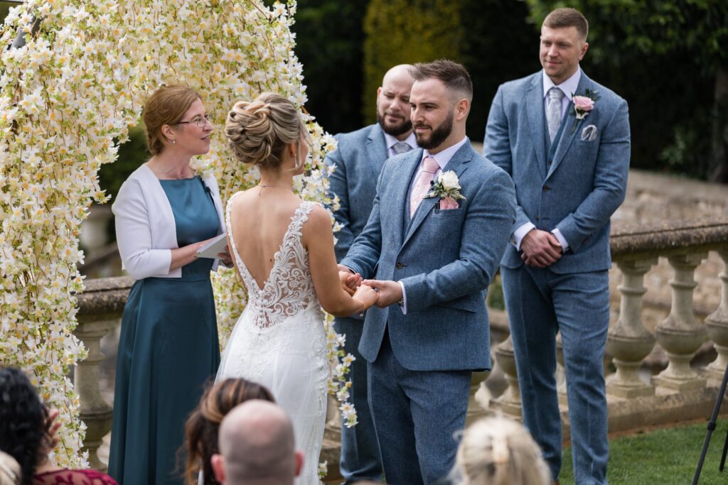 53 groomsmen watch outdoor ceremony euridge manor chippenham wiltshire oxford wedding photographer