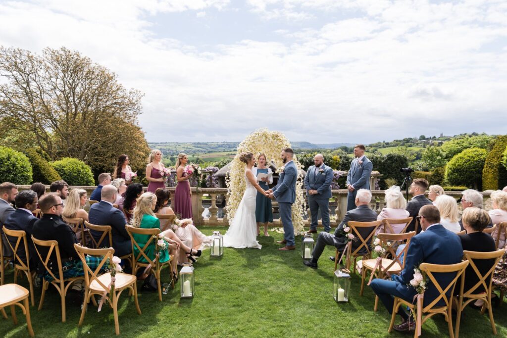 55 panoramic views euridge manor outdoor marriage ceremony chippenham wiltshire oxford wedding photography