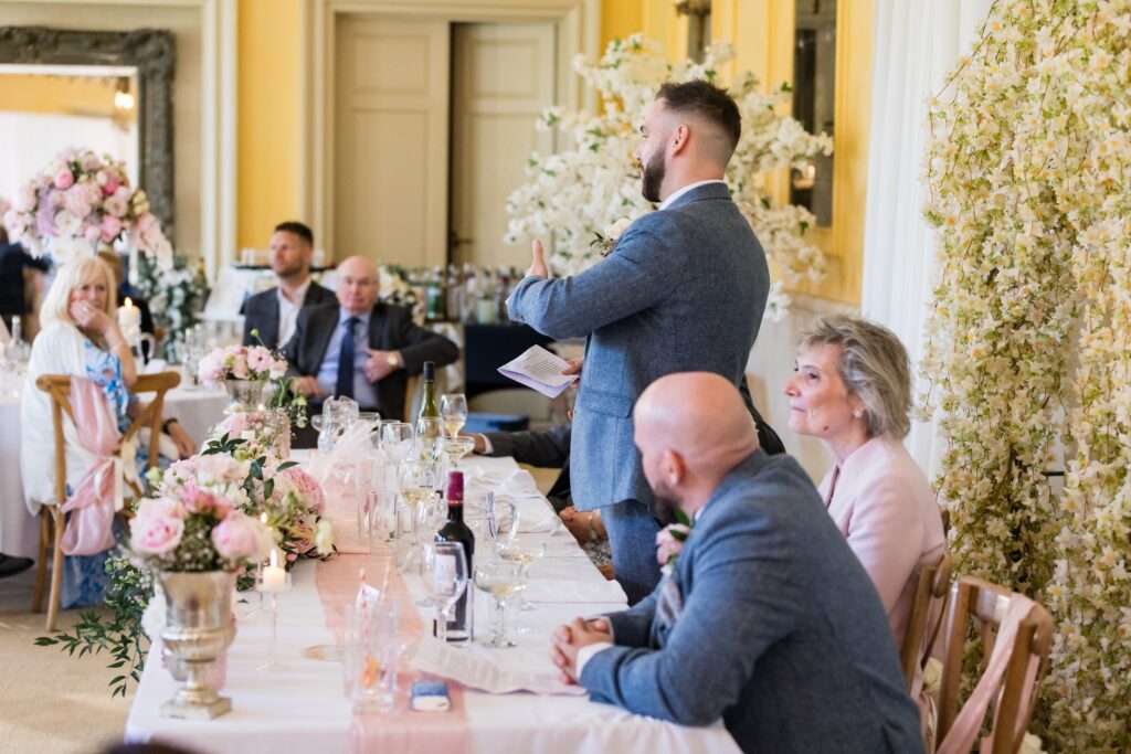 88 guests hear grooms speech euridge manor chippenham wiltshire oxfordshire wedding photographers