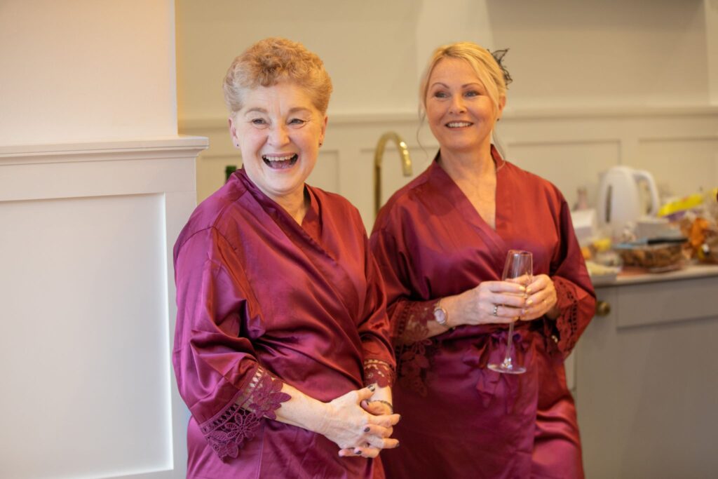 01 robed guests bridal prep rushmoor hall saltburn-by-the-sea oxford wedding photographers