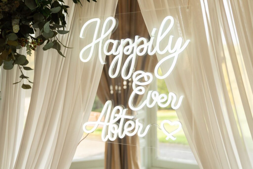 03 happily ever after sign rushpool hall reception saltburn-by-the-sea oxford wedding photographers