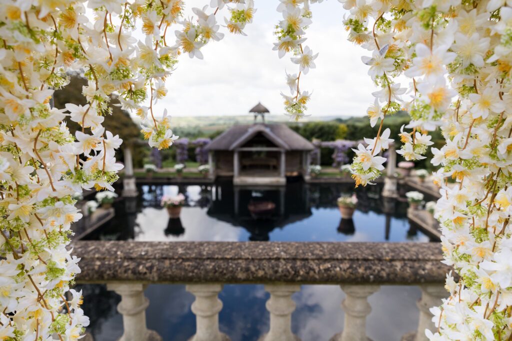 08 garden terrace flowers euridge manor chippenham wiltshire oxford wedding photographers
