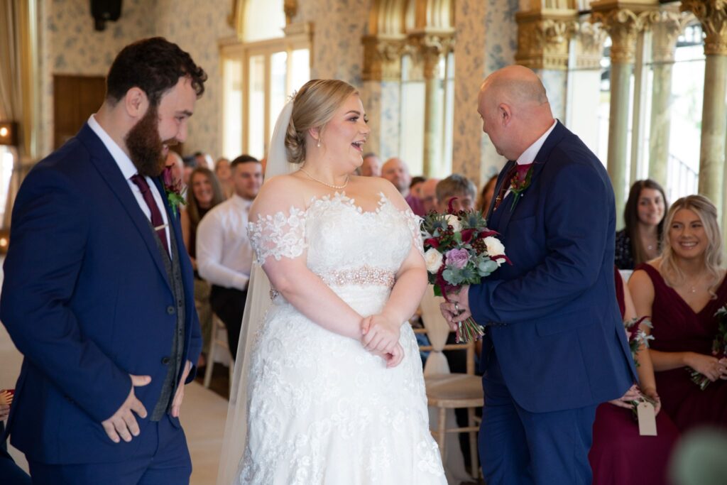 10 laughing bride groom rushpool hall marriage ceremony saltburn-by-the-sea oxford wedding photography