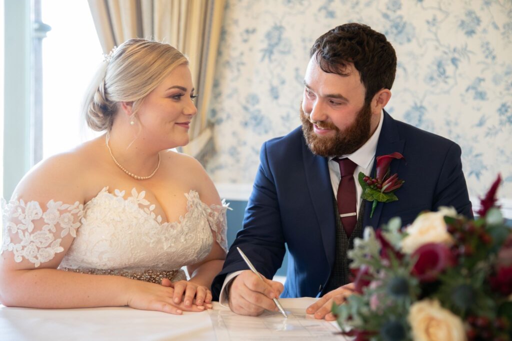 12 register signing ceremony rushpool hall saltburn-by-the-sea oxford wedding photographer