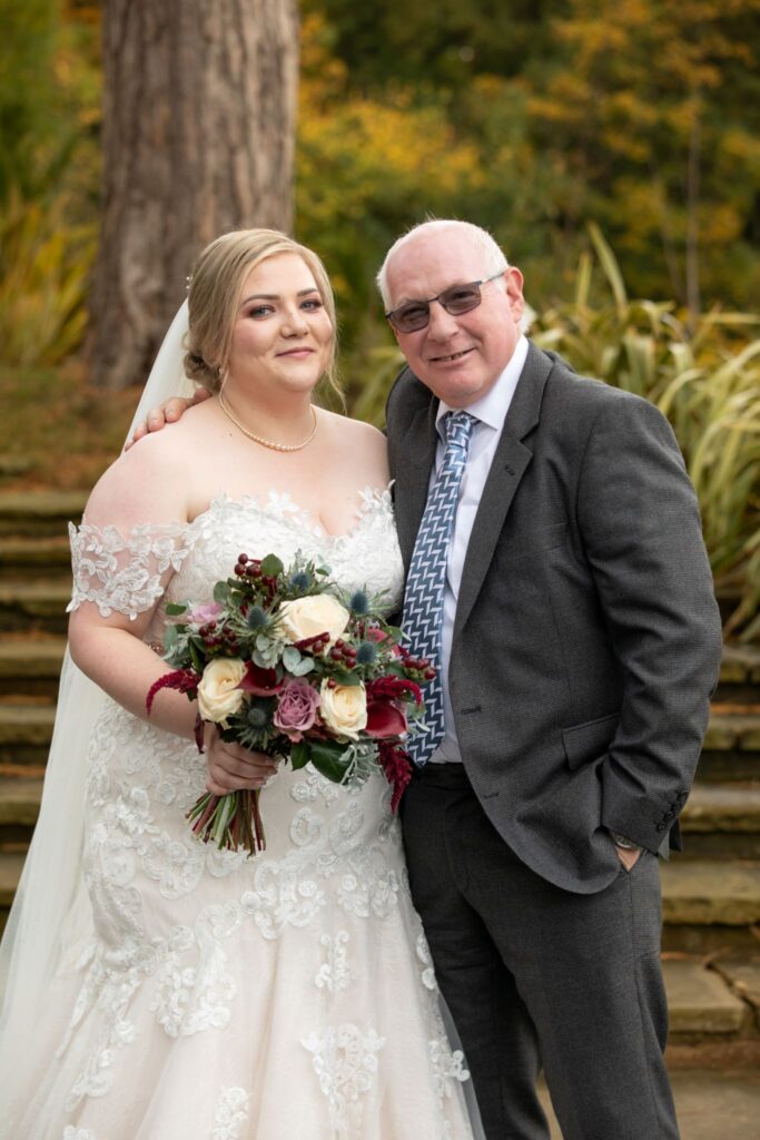 18 father of bride daughter portrait rushpool hall gardens saltburn-by-the-sea oxfordshire wedding photography