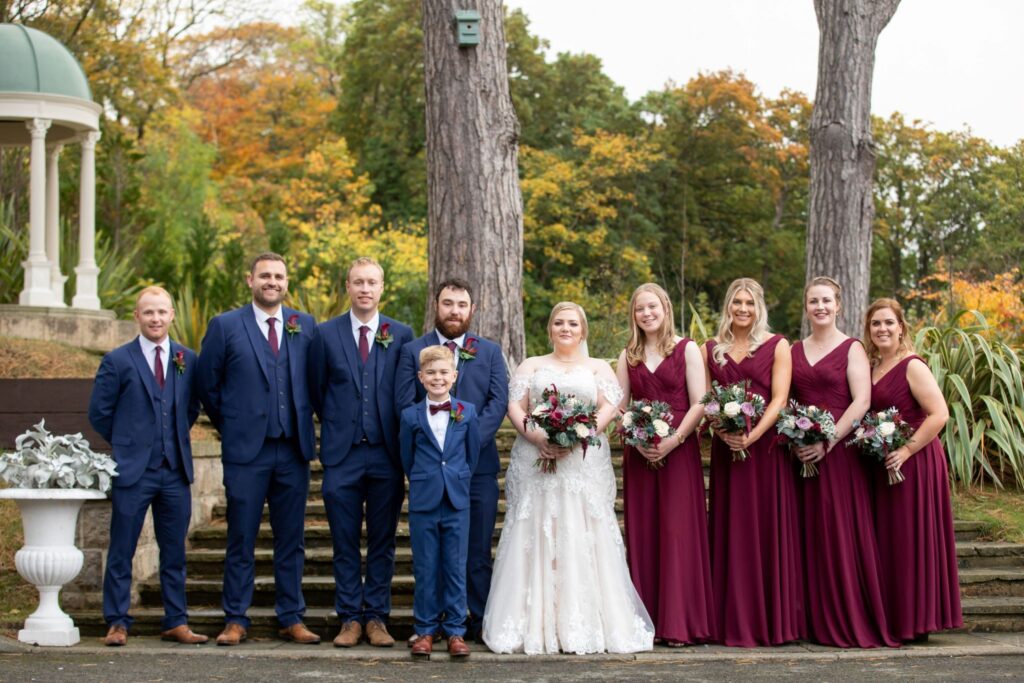 20 bridal party rushpool hall terrace oxford wedding photography