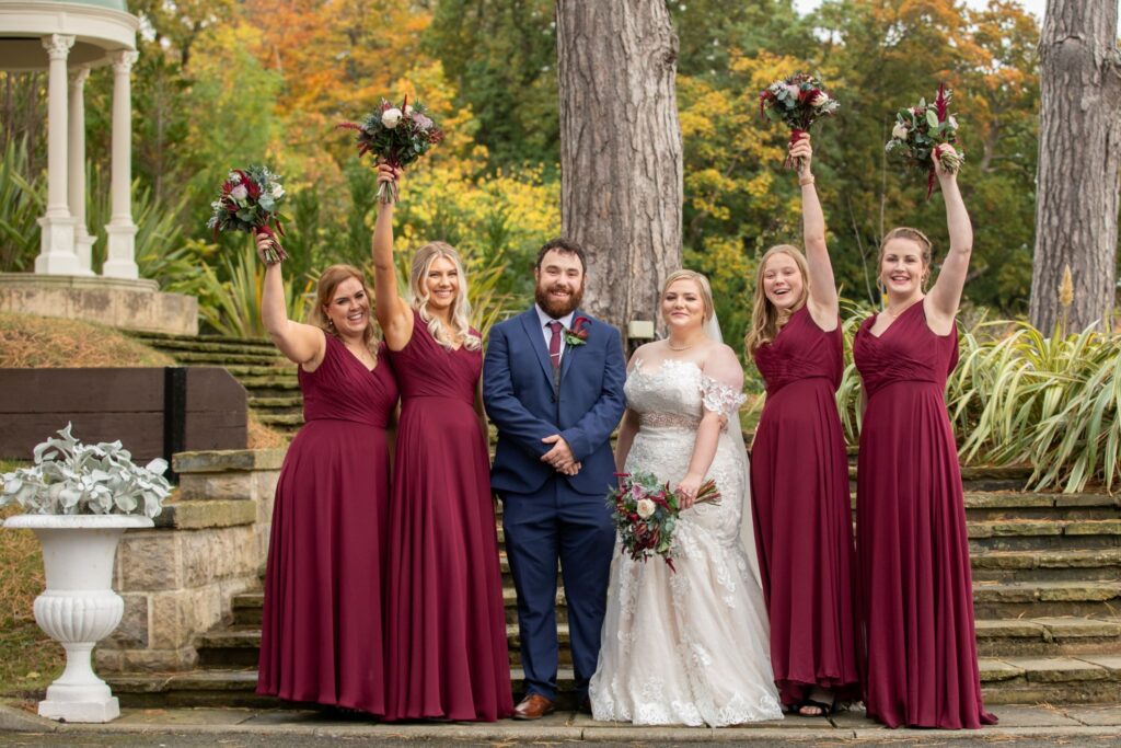 21 bridemaids wave bouquets rushpool hall saltburn-by-the-sea oxford wedding photographers