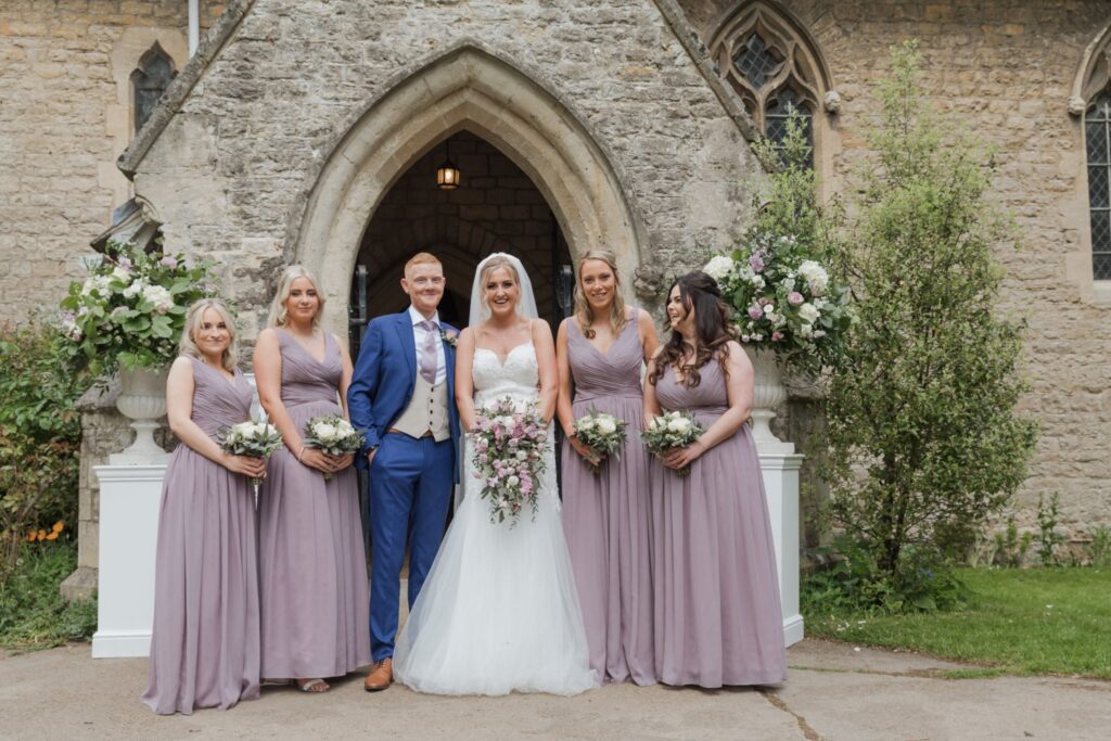 72 bride groom bridesmaids headington quarry parish churchyard oxford oxfordshire wedding photographers
