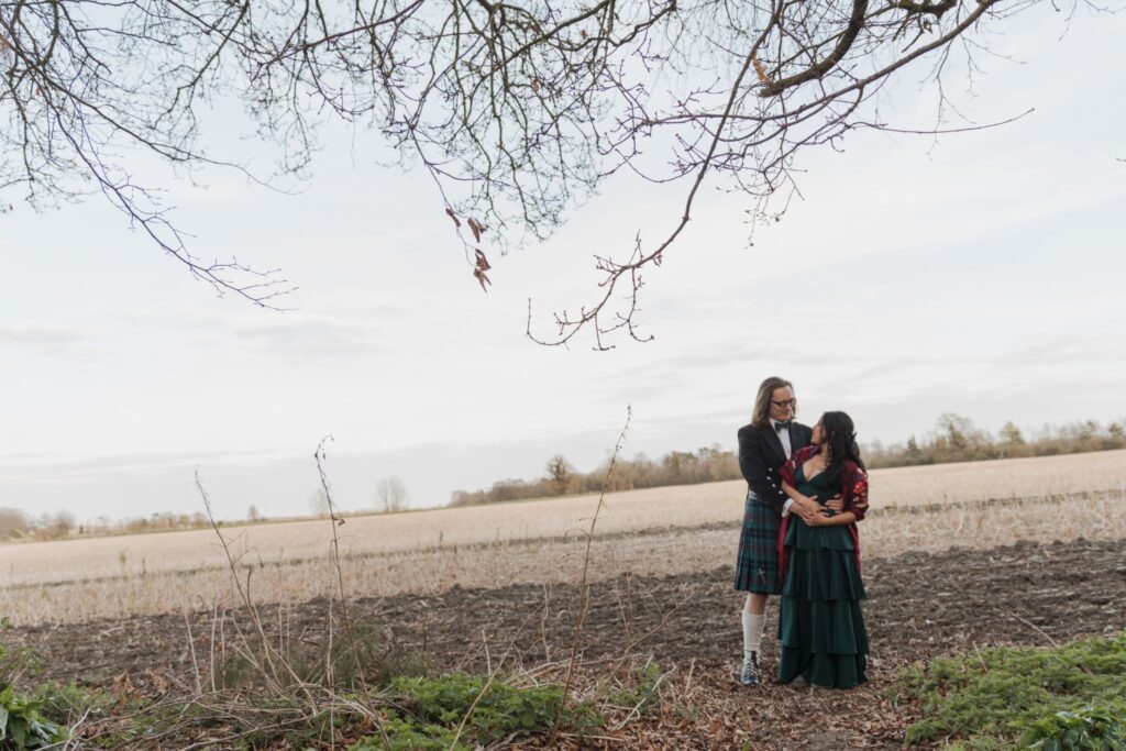 08 bride grooms romantic moment lains barn grounds ardington oxford wedding photographers