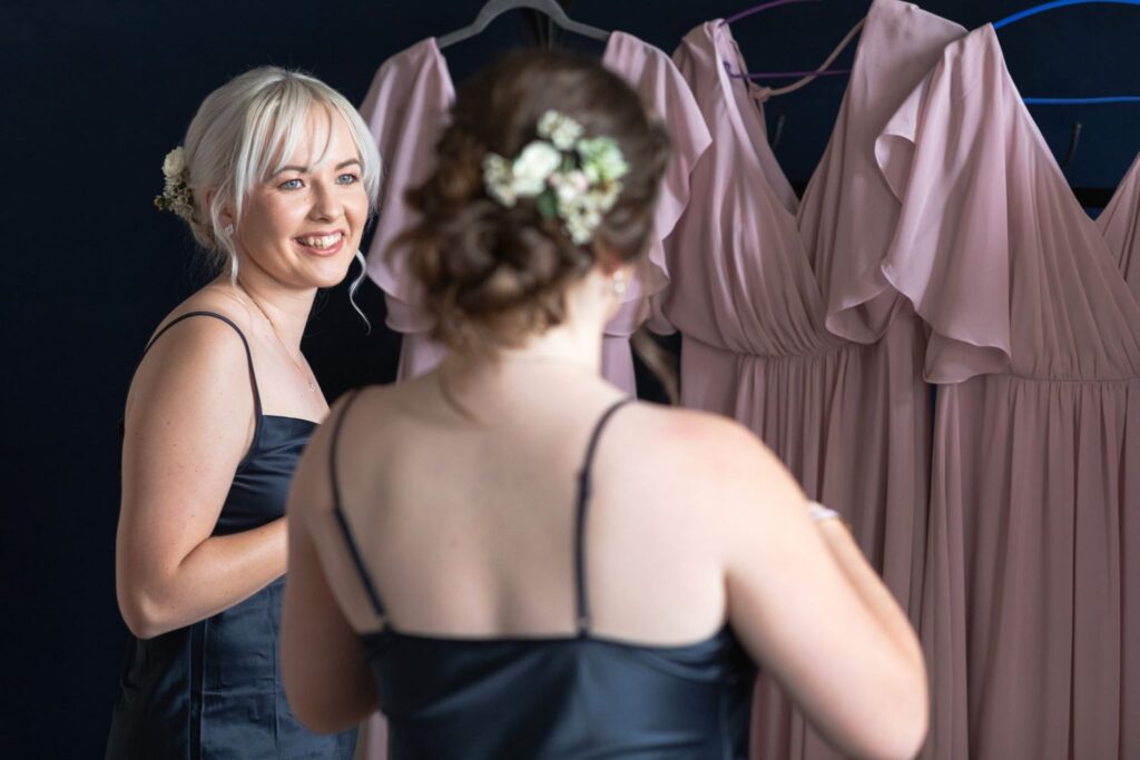 33 bridesmaids see dresses bridal prep prestwold hall loughborough oxfordshire wedding photographers