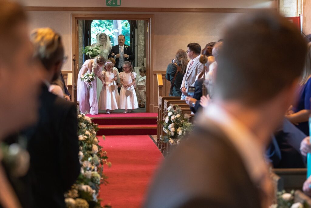 61 bridal partys ceremony entrance st andrews church prestwold leicestershire oxford wedding photographers