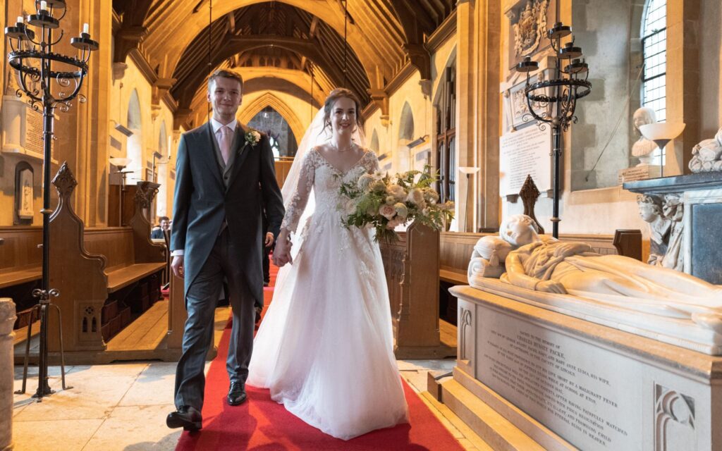 76 bride grooms aisle walk st andrews church prestwold leicestershire oxfordshire wedding photographers