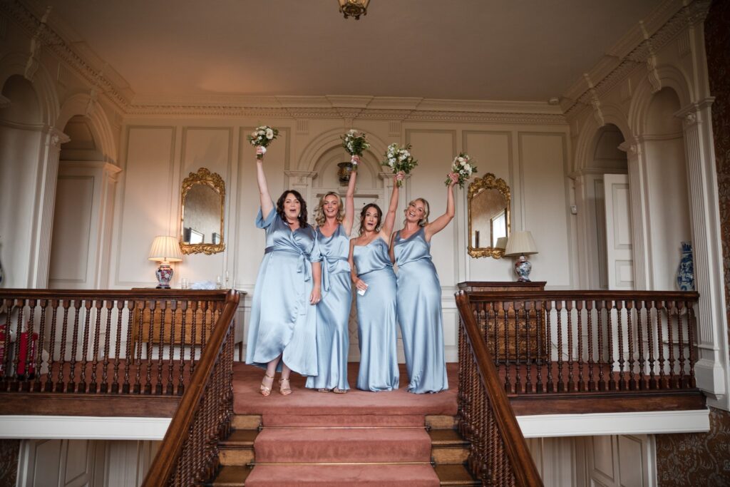 25 bridesmaids wave bouquets ardington house wantage oxford wedding photographer