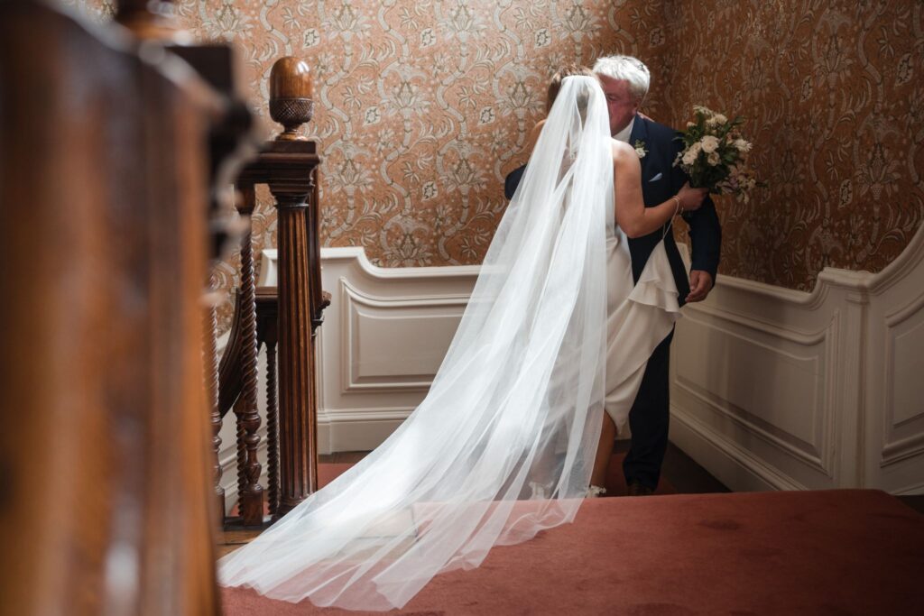 28 father kisses bride ardington house wantage oxford wedding photographer