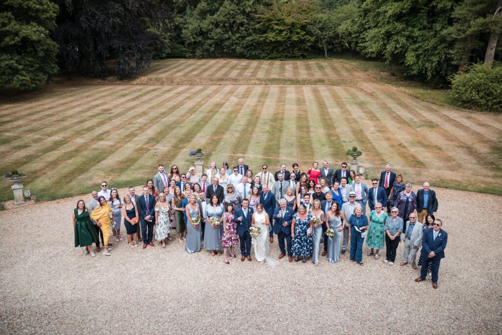 58 guests enjoy drinks reception ardington house grounds wantage oxfordshire wedding photographer