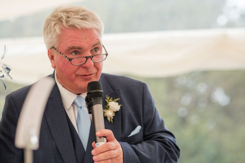 83 brides father delivers speech ardington house marquee reception wantage oxfordshire oxford wedding photographers